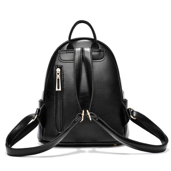 Large-Capacity Fashion All-Match Backpack New PU Leather Business Backpacks For Ladies And Girls Fashion Designer Teenage Girls Student School Bags
