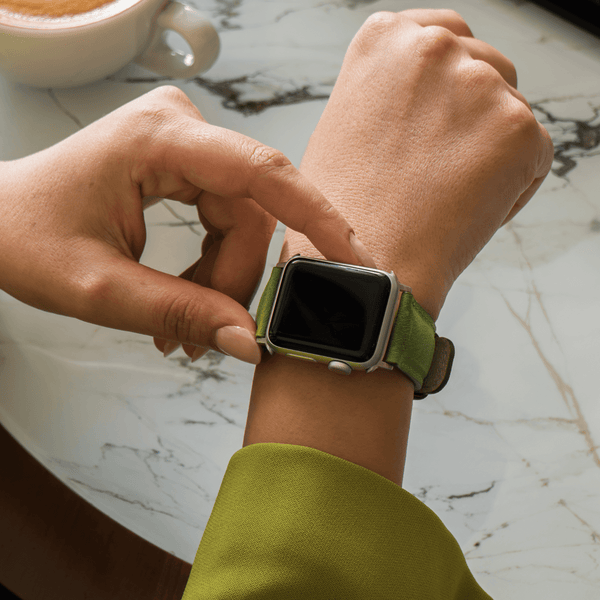 Luxury Double Wrap Dark Pink Leather Apple Watch Band - San Diego
