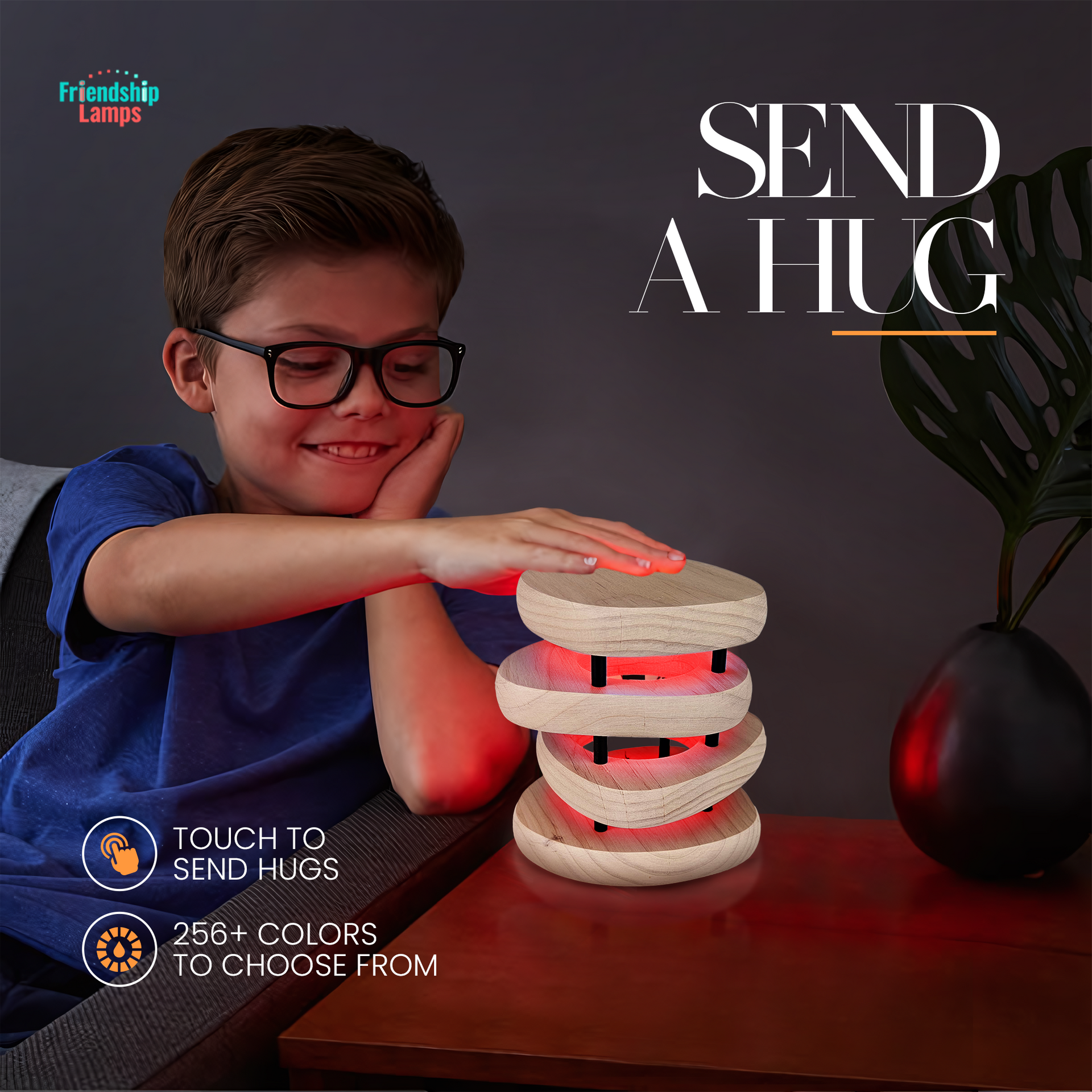 Mid-Century Design Friendship Lamp – Retro Wi-Fi Touch Lamp | Stay Connected Through Time & Distance