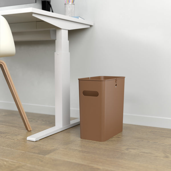 4.2 Gallon / 16 Liter SlimGiant Toffee Brown Wastebasket (2-Pack)