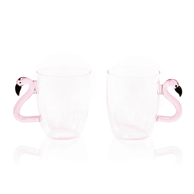 3D Flamingo Glass Mugs