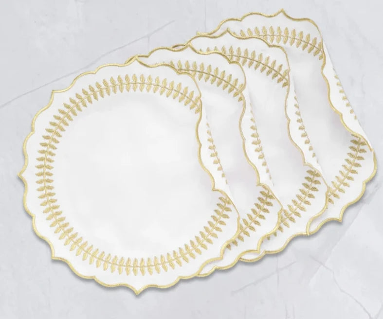 Round Placemats Set of 4 - Gold