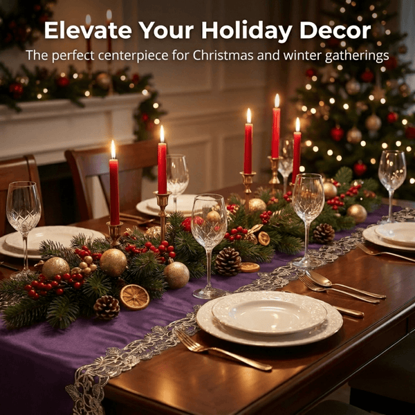 Purple Gold Table Runner – Velvet Plum, 14x108 Inch