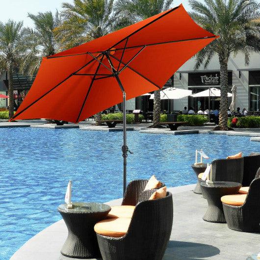 9 ft Patio Outdoor Umbrella with Crank-Orange