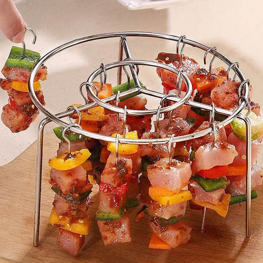 3-in-1 Air Fryer Grill – Vertical Kebab & BBQ, Oil-Free Cooking!