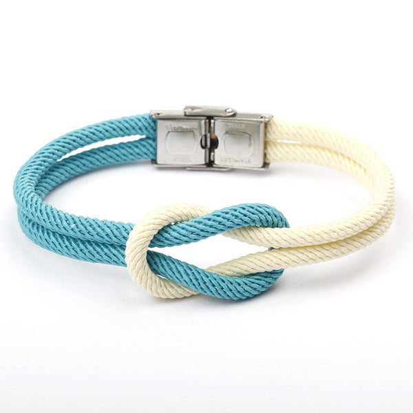 New Elegant Fashion Multi-Layer Concentric Modern Knot Rope Men Anchor Luxury Bracelet Charm Fine Bracelets For Women Fold Over Clasp Navy Style Jewelry