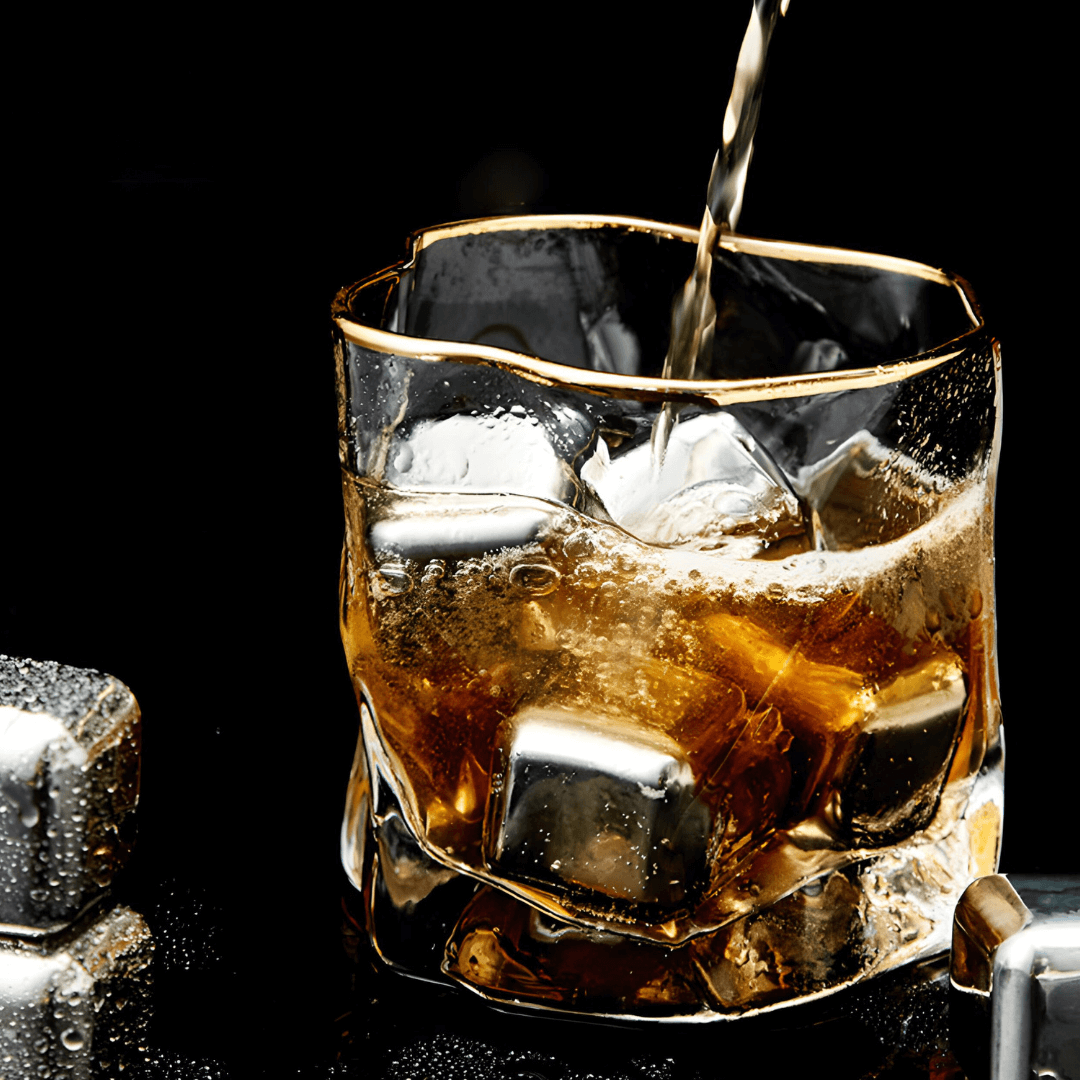 Gold Hoshi Japanese Crystal Whisky Glass TsukiGlass