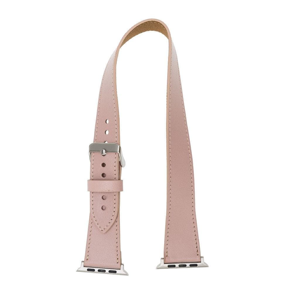 Luxury Double Wrap Pink Leather Apple Watch Band - San Diego