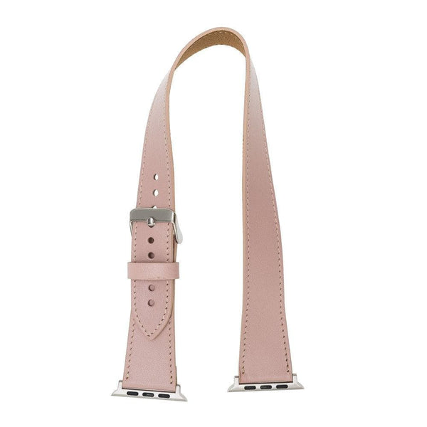Luxury Double Wrap Pink Leather Apple Watch Band - San Diego