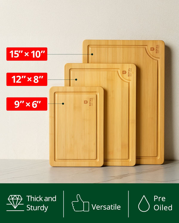 Cutting Board Set of 3, Bamboo