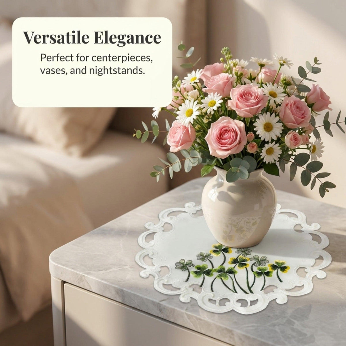 Ivory Lace Doilies – Clem Collection, 15 Inch