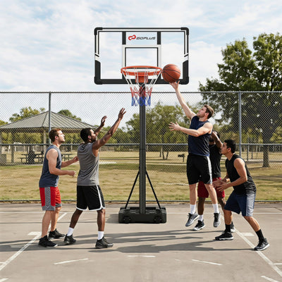 3.3-10 Feet Portable Basketball Hoop Adjustable with Base and Wheels
