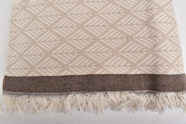 Ikat Beige Turkish Throw