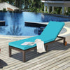 Patio Chaise Lounge Chair Outdoor Rattan Lounger Recliner Chair-Turquoise