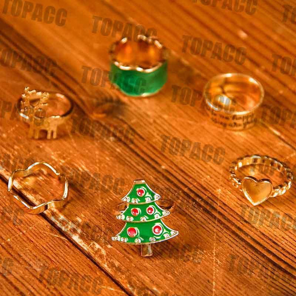 Christmas Ring Set of Six - Gifts for You 'n Me