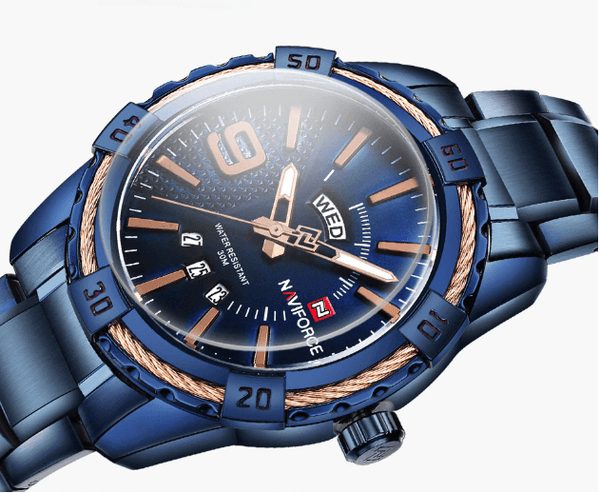 Men's  Luxury Stainless steal Waterproof Watch With Day And Date Display Unique Design Perfect Gift In Modern Metal Men  Wrist Watch Design