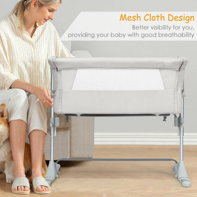 Travel Portable Baby Bed Side Sleeper  Bassinet Crib with Carrying Bag-Beige