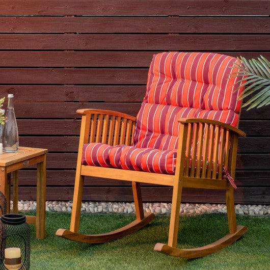 22 x 44 Inch Tufted Outdoor Patio Chair Seating Pad-Red