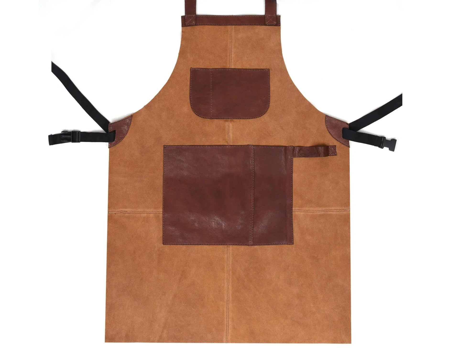 Genuine Leather Suede Apron - Saddle Brown - Gifts for You 'n Me