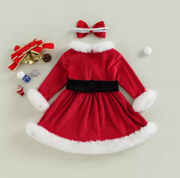 Baby Girls Christmas Romper  Ruffles Fly Sleeve Sequins Red Party Dress Unique Design Excellent Look