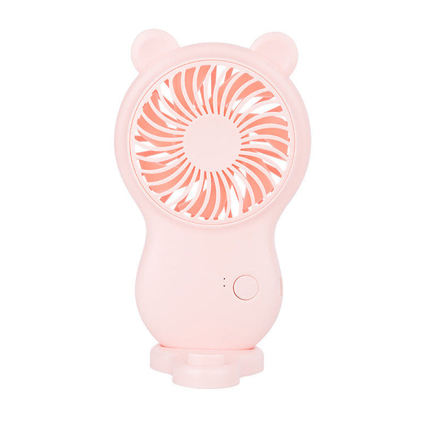 Handheld Pocket Mini Fan Portable With Bracket USB Mini Fan Portable Pocket Fan Cartoon Handheld Desktop Rechargeable Standing Fan Three Gear Wind Speed Regulation Battery Operated USB Small Fan with 3 Speeds for Home Office Car Outdoor Travel