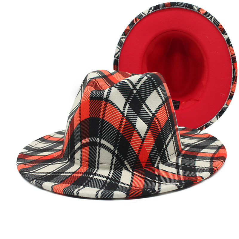 Beautiful Two Tone Luxury Fedora Hat Men's and Women's Hat Unique Retro Design Men's Fedoras Hat Colorful Fedoras Jazz Cap Elegant Soft Hat Wide Brim Party Hats 56-58CM