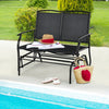 Iron Patio Rocking Chair for Outdoor Backyard and Lawn-Black