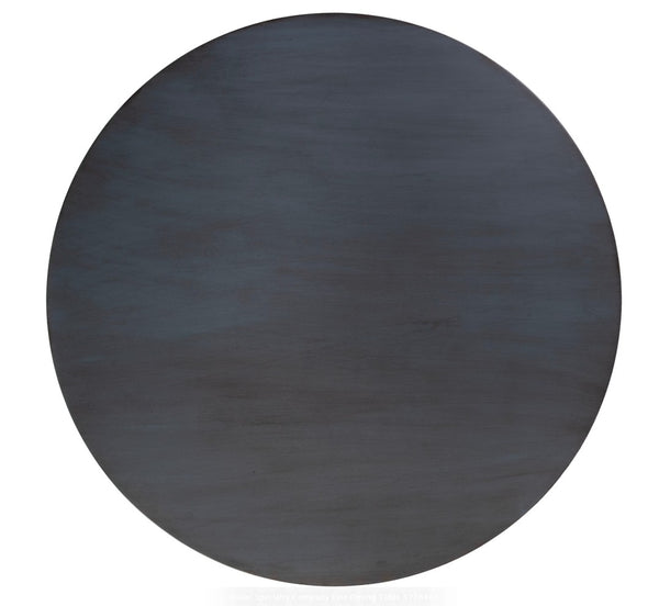 Evie 48 in. W Round Wood Single Pedestal Dining Table in Pastel Blue