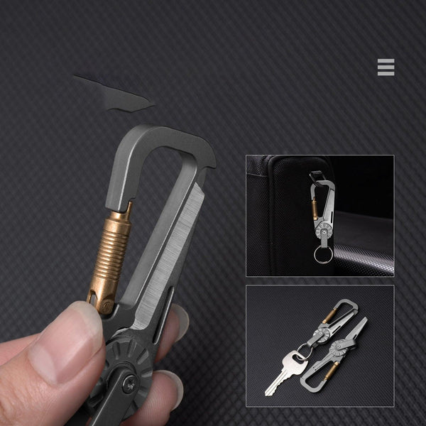 Tactical Multi-Tool Carabiner for Men - Heavy Duty Outdoor Gear Accessory with Bottle Opener & Keychain Hook Wautton Outdoor Gear
