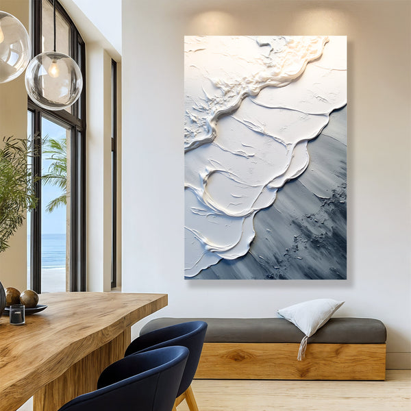 Abstract Minimalist Wave Impasto Wall Art II Tailored Canvases