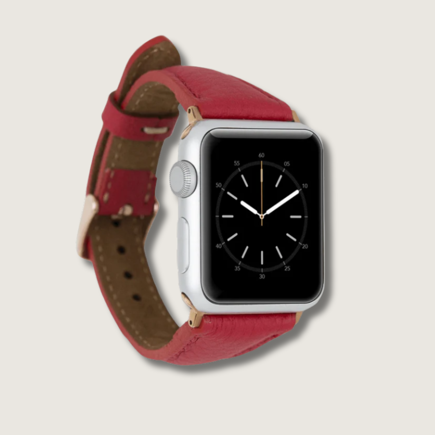 Classic Red Leather Apple Watch Band - Dallas LEATHERE