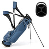 Golf Stand Cart Bag with 4 Way Divider Carry Organizer Pockets-Blue - Blue