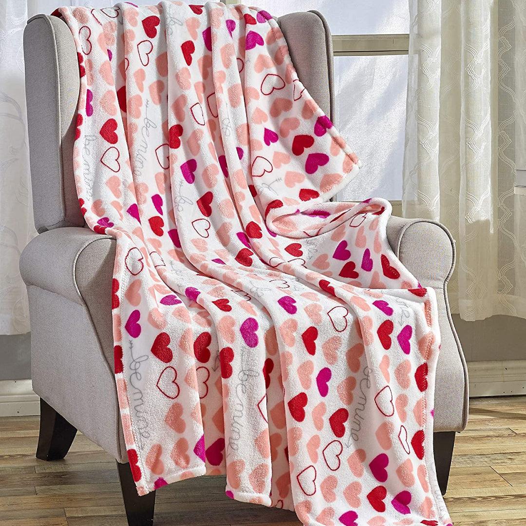 Valentine's Day Heart-Themed Throw Blanket – Ultra Plush, Soft, Cozy, and Luxurious Fleece, 50