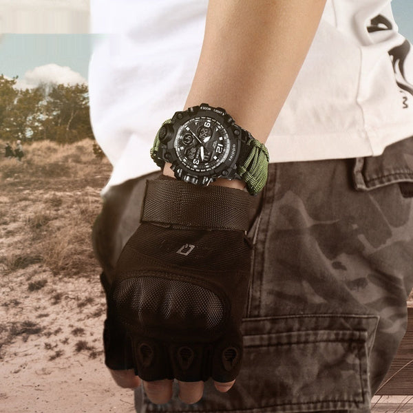 Military Survival  Men Watch With Compass/whistle /scraper/Waterproof 30M Outdoor Men Sports G Style -Shock Watch Relogio Masculino