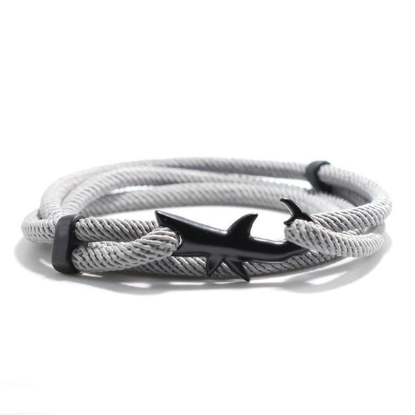 Nylon Rope Chain Luxury  Bracelets For Women And Men Ocean Shark Charm Bracelet Popular Jewelry Anchor Bracelet Style