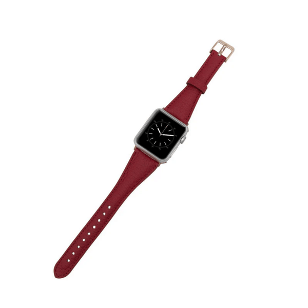 Classic Red Leather Apple Watch Band - Dallas LEATHERE