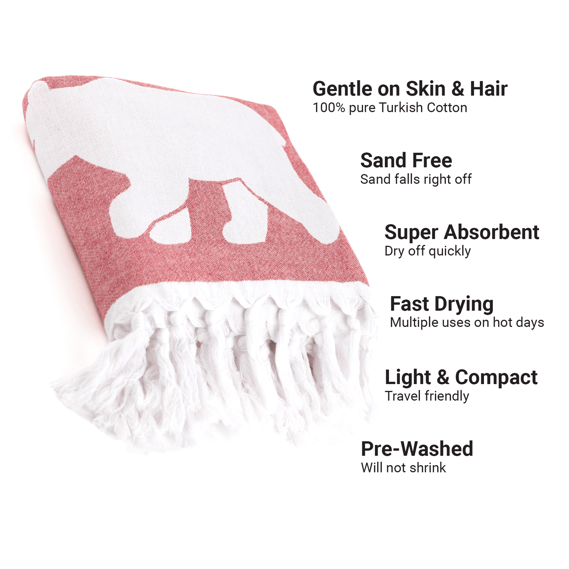 Turkish Towel | Body Towel | Canadian red and white