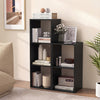 3 Cube Bookshelf with Back Guardrail for Living Room Bedroom-Black