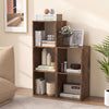 3 Cube Bookshelf with Back Guardrail for Living Room Bedroom-Brown