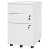 3 Drawer Filing Cabinet Locking Pedestal Desk -White