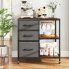 3 Drawer Mobile File Cabinet with Charging Station Rolling Printer Stand with Open Storage Shelves-Brown