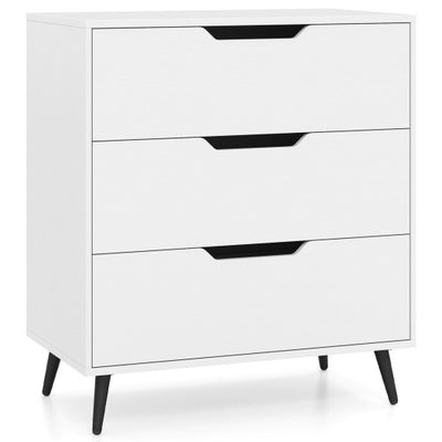 3-Drawer Rustic Farmhouse Wooden Storage Dresser-White