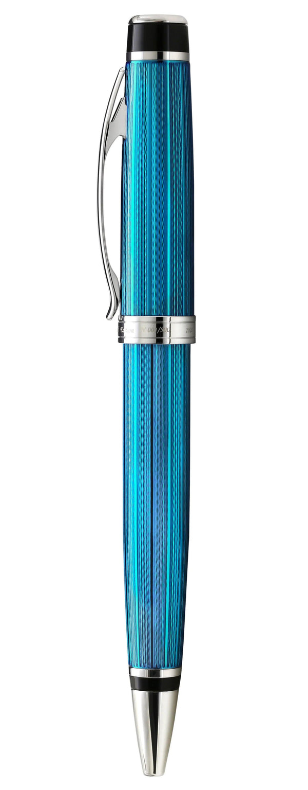 Incognito Diamond-Cut Lacquered Brass Ballpoint Pen - Deep Blue - Gifts for You 'n Me