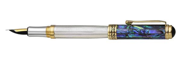Maestro® 925 Sterling Silver Fountain Pen (Fine Nib) - Paua Abalone Cap - Gifts for You 'n Me