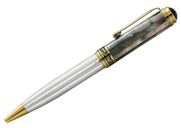 Maestro® 925 Sterling Silver Ballpoint Pen - Tahitian Black Mother of Pearl Cap - Gifts for You 'n Me