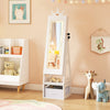 3 In 1 Kids Jewelry Cabinet with 3-Color Lighted Full Length Mirror-White