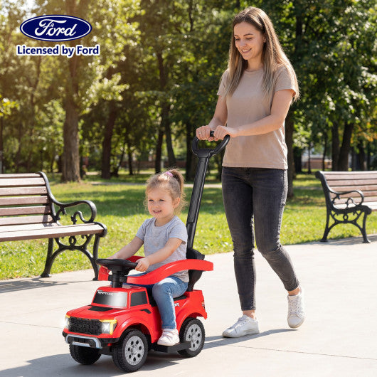 3-In-1 Licensed Ford Push Car for Toddlers-Red