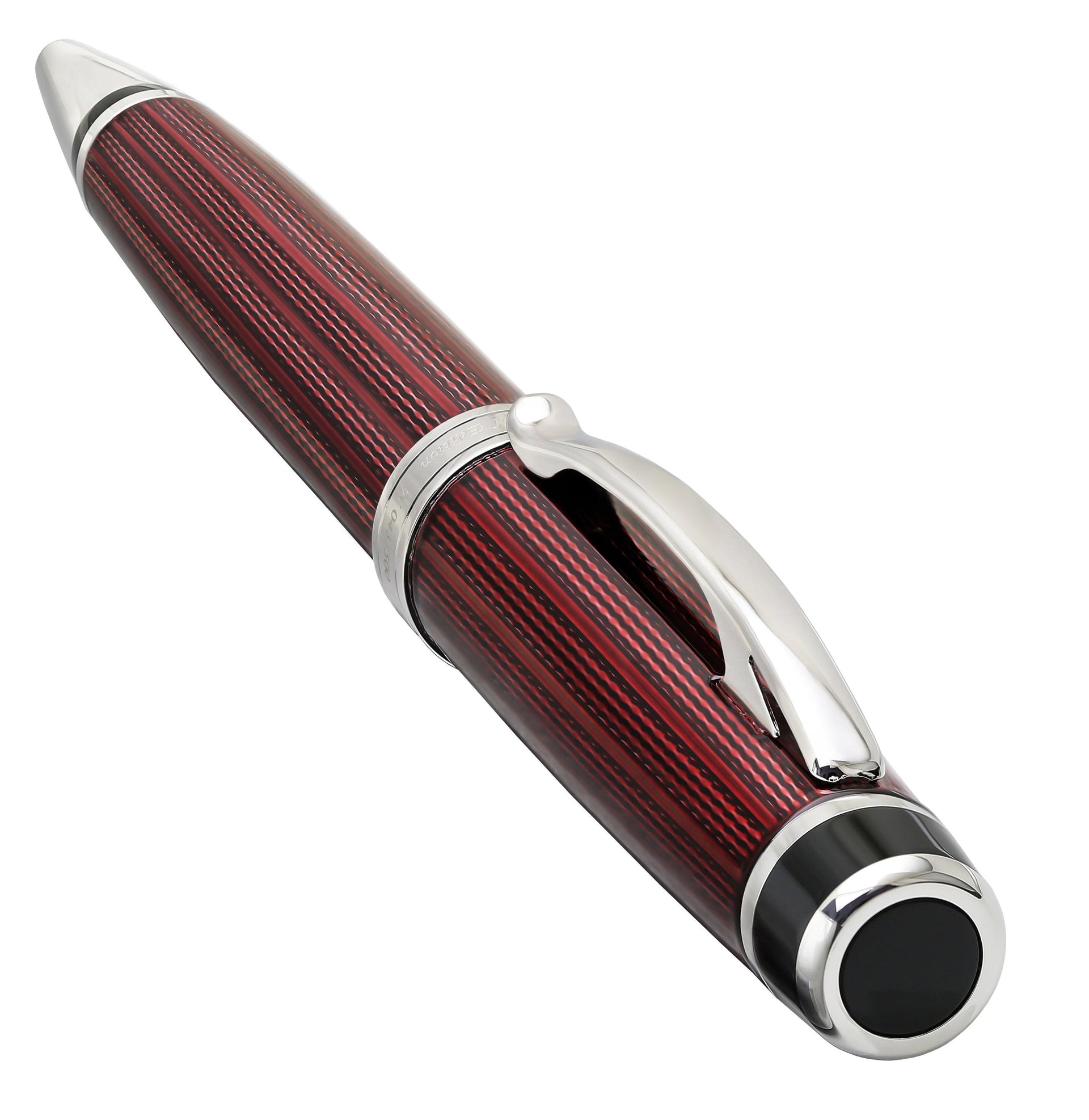 Incognito Diamond-Cut Lacquered Brass Ballpoint Pen - Burgundy Red