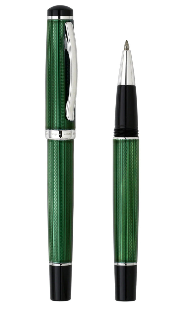 Incognito Diamond-Cut Lacquered Brass Rollerball Pen - Forest Green - Gifts for You 'n Me