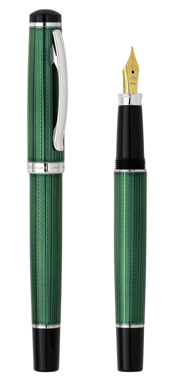 Incognito Diamond-Cut Lacquered Brass Fountain Pen (Medium Nib) - Forest Green - Gifts for You 'n Me